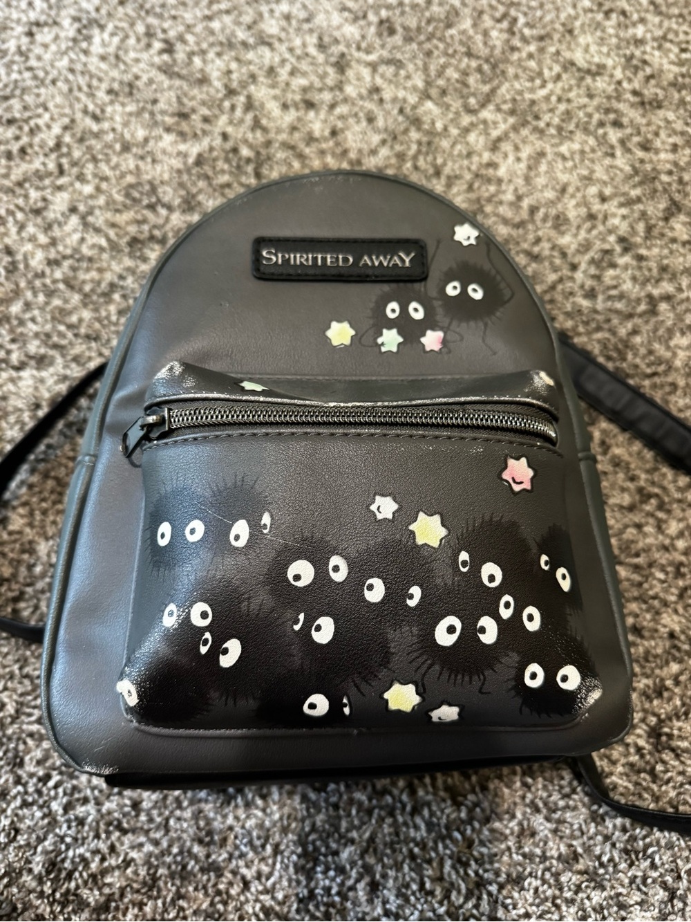 Spirited Away Black Mini Backpack with Soot Sprite Design